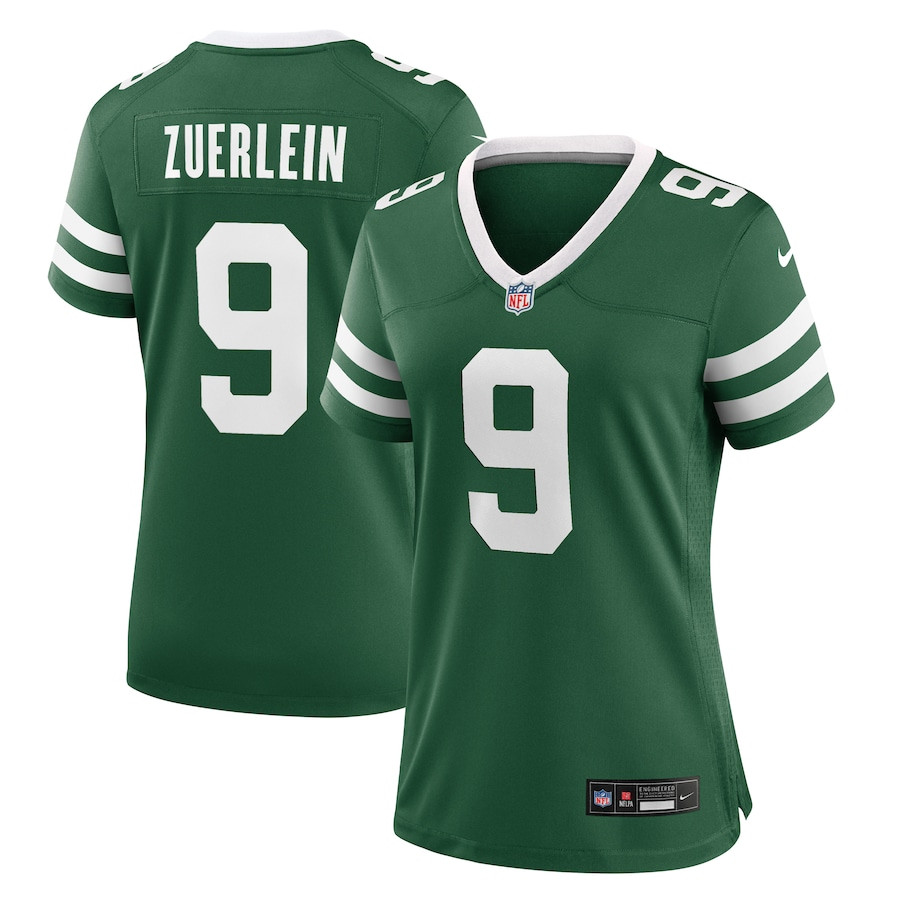 Greg Zuerlein 9 New York Jets Team Game Legacy Green NFL Jersey Women's