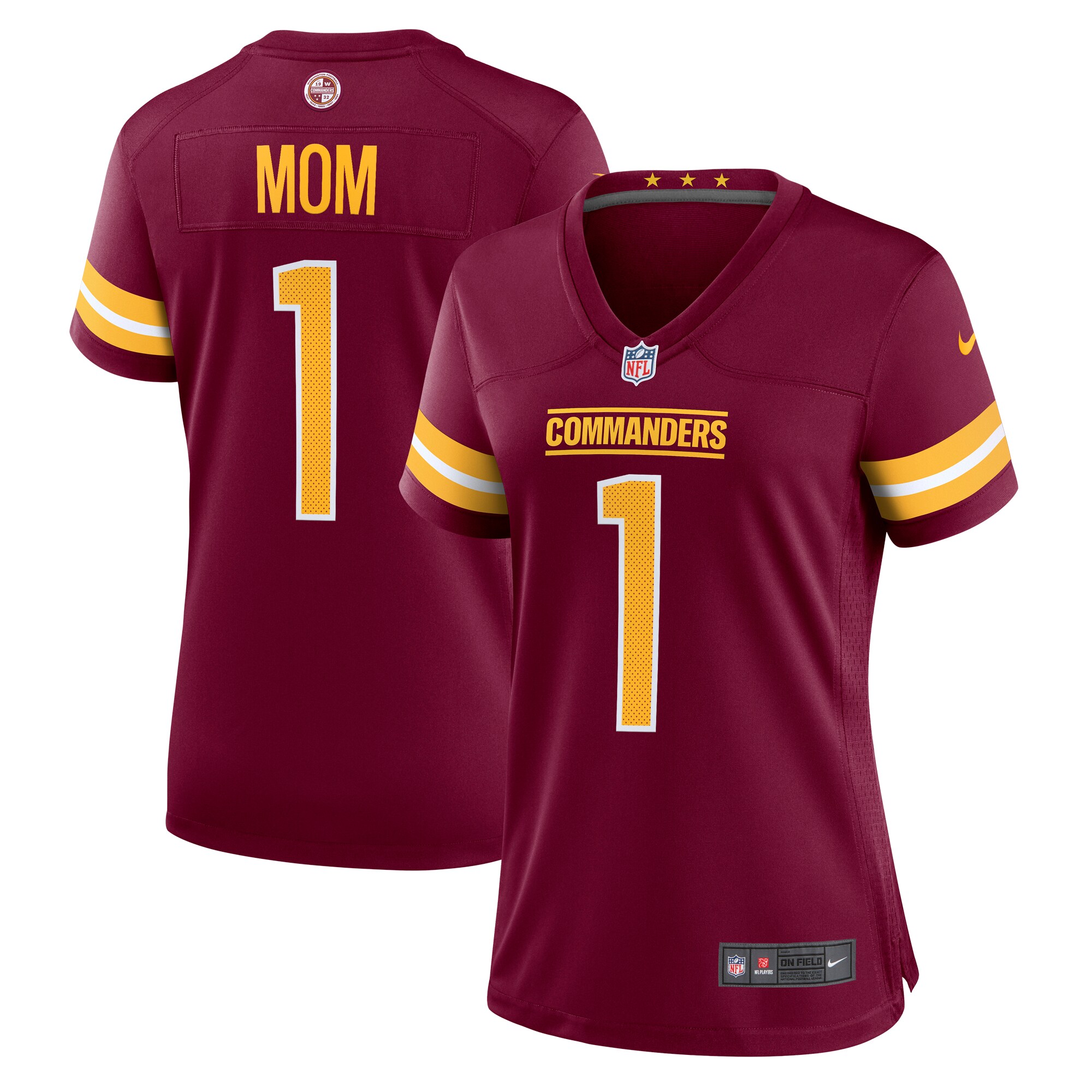Washington Commanders Number 1 Mom Burgundy Game NFL Jersey Women's