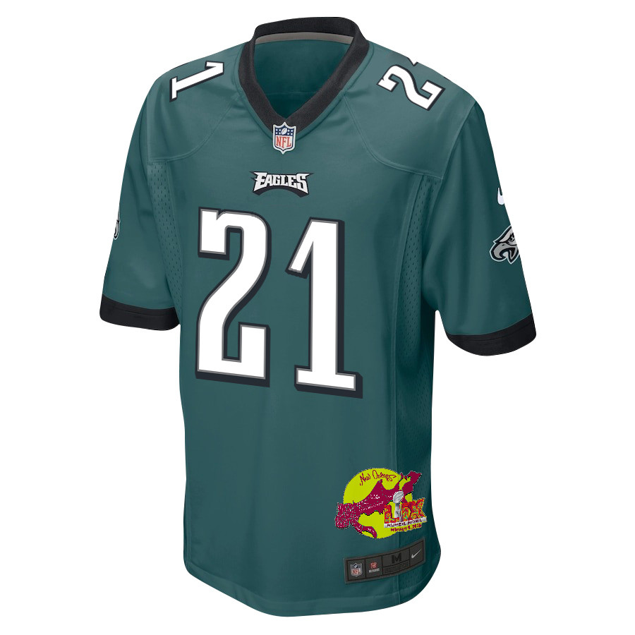 Sydney Brown 21 Philadelphia Eagles Super Bowl LIX New Orleans Patch Game Midnight Green NFL Jersey Men's