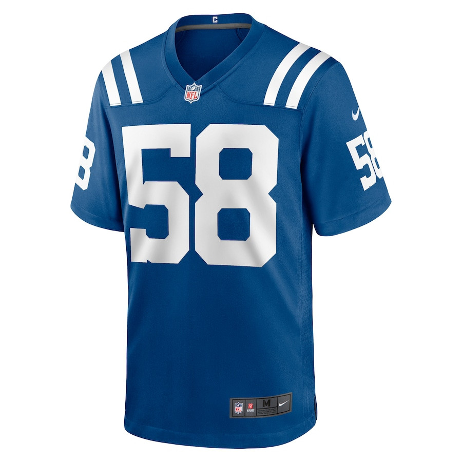 Austin Ajiake 58 Indianapolis Colts Game Royal NFL Jersey Men's