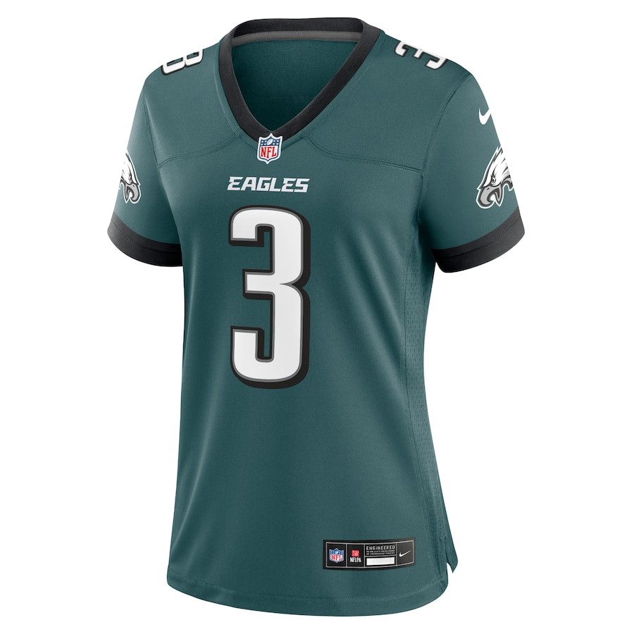Nolan Smith 3 Philadelphia Eagles Team Game Midnight Green NFL Jersey Women's