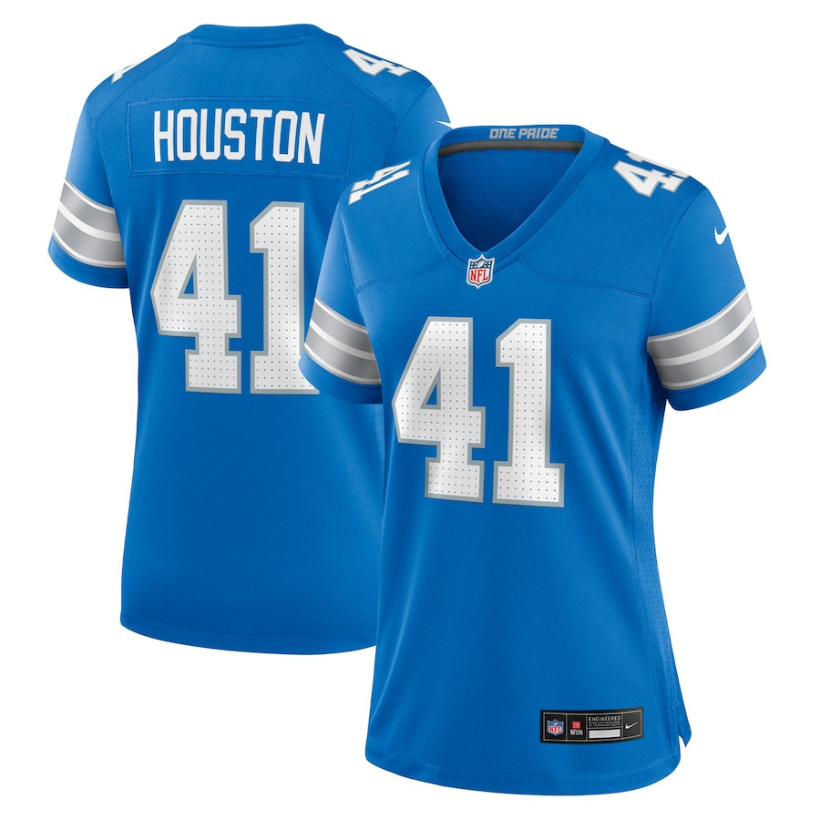 James Houston 41 Detroit Lions Team Game Blue NFL Jersey Women's