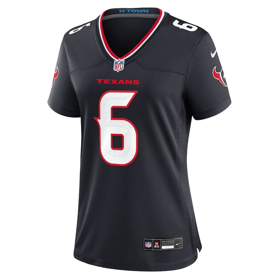 Tommy Townsend 6 Houston Texans Team Game Navy NFL Jersey Women's