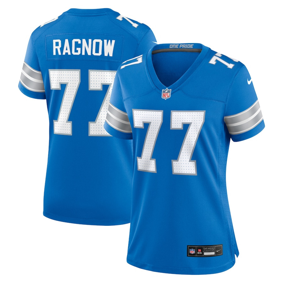 Frank Ragnow 77 Detroit Lions Team Game Blue NFL Jersey Women's
