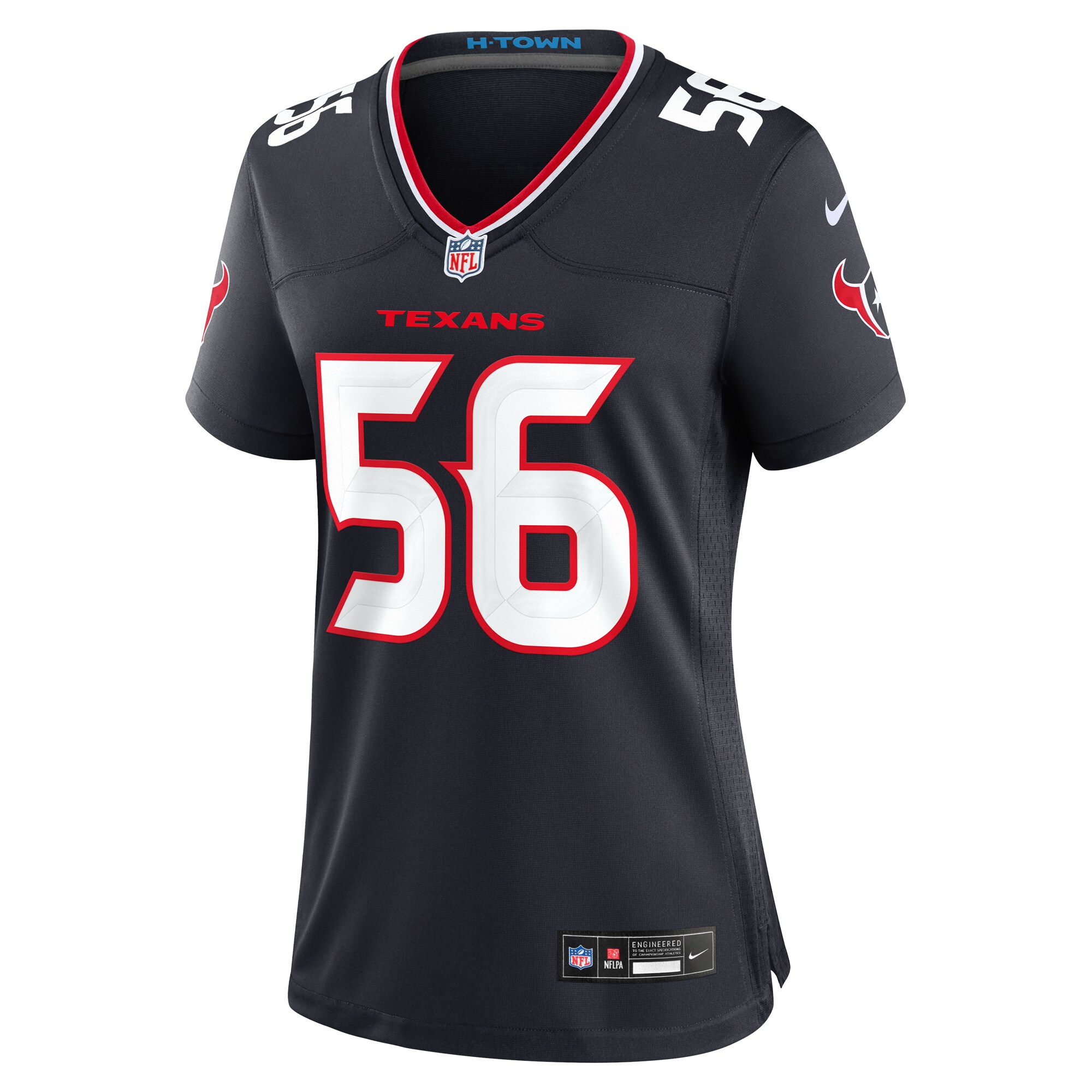 Houston Texans Jamal Hill Navy Team Game NFL Jersey Women's