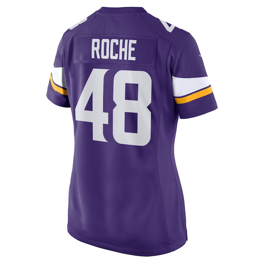 Quincy Roche 48 Minnesota Vikings Team Game Purple NFL Jersey Women's