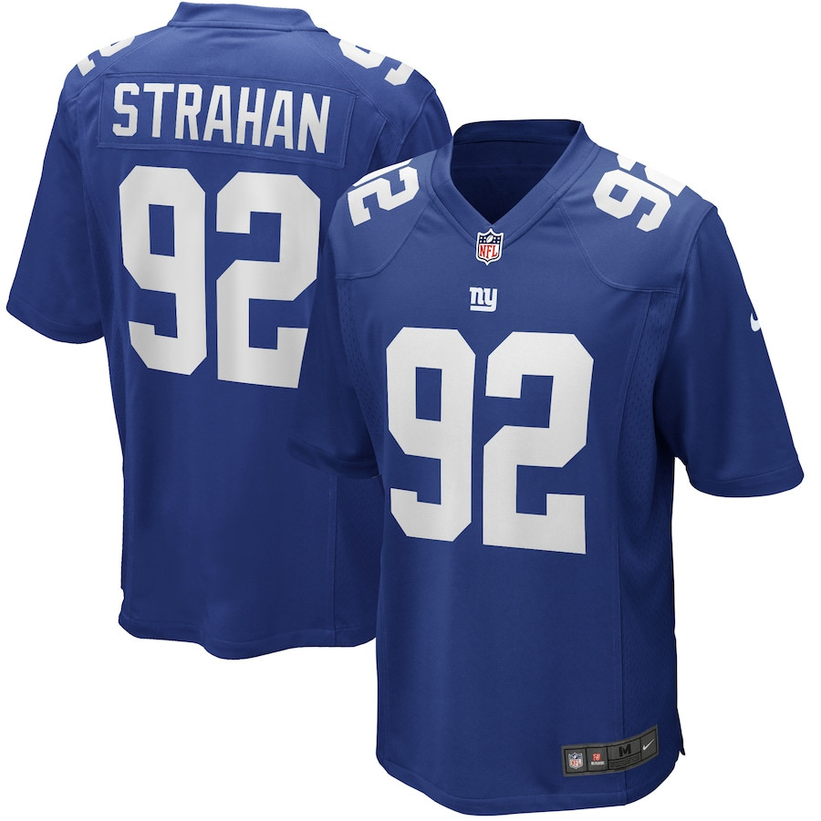 Michael Strahan 92 New York Giants Game Retired Royal NFL Jersey Men's