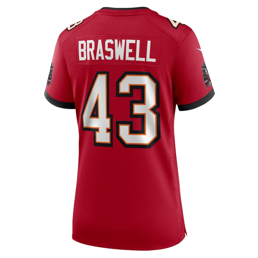 Chris Braswell 43 Tampa Bay Buccaneers Game Red NFL Jersey Women's
