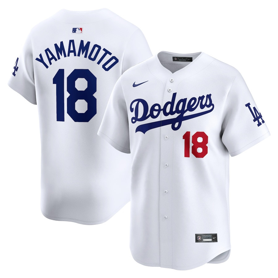 Yoshinobu Yamamoto 18 Los Angeles Dodgers Home Limited Player White MLB Jersey Men's