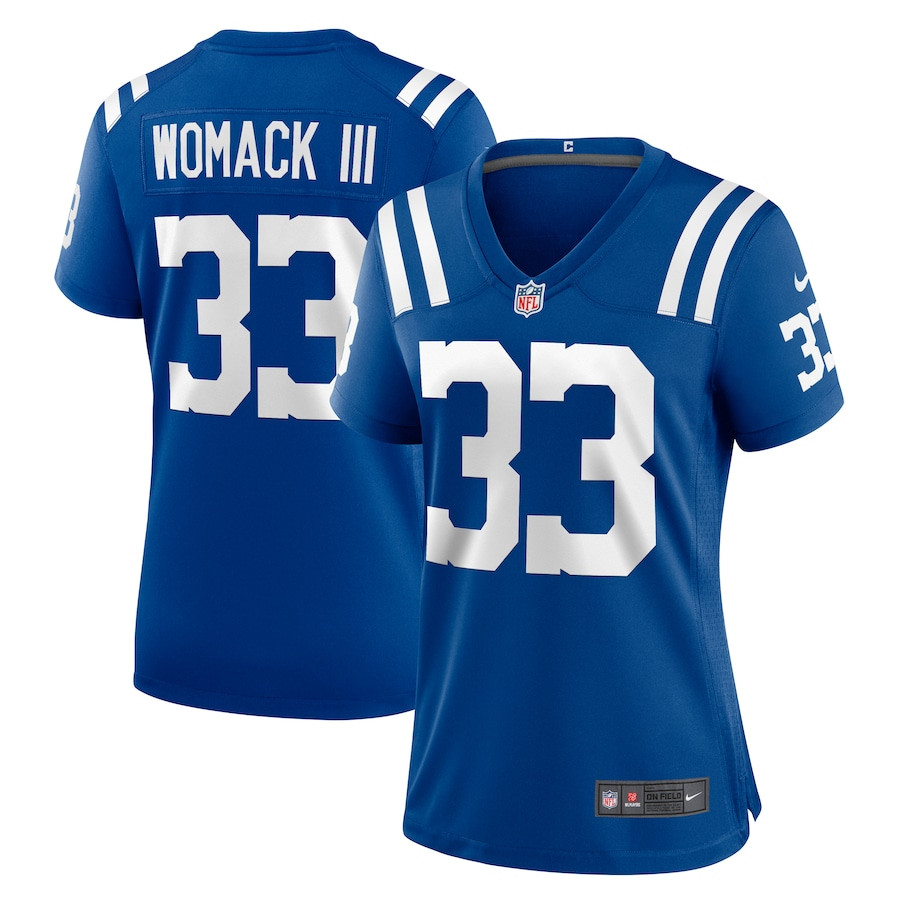 Samuel Womack III 33 Indianapolis Colts Game Royal NFL Jersey Women's