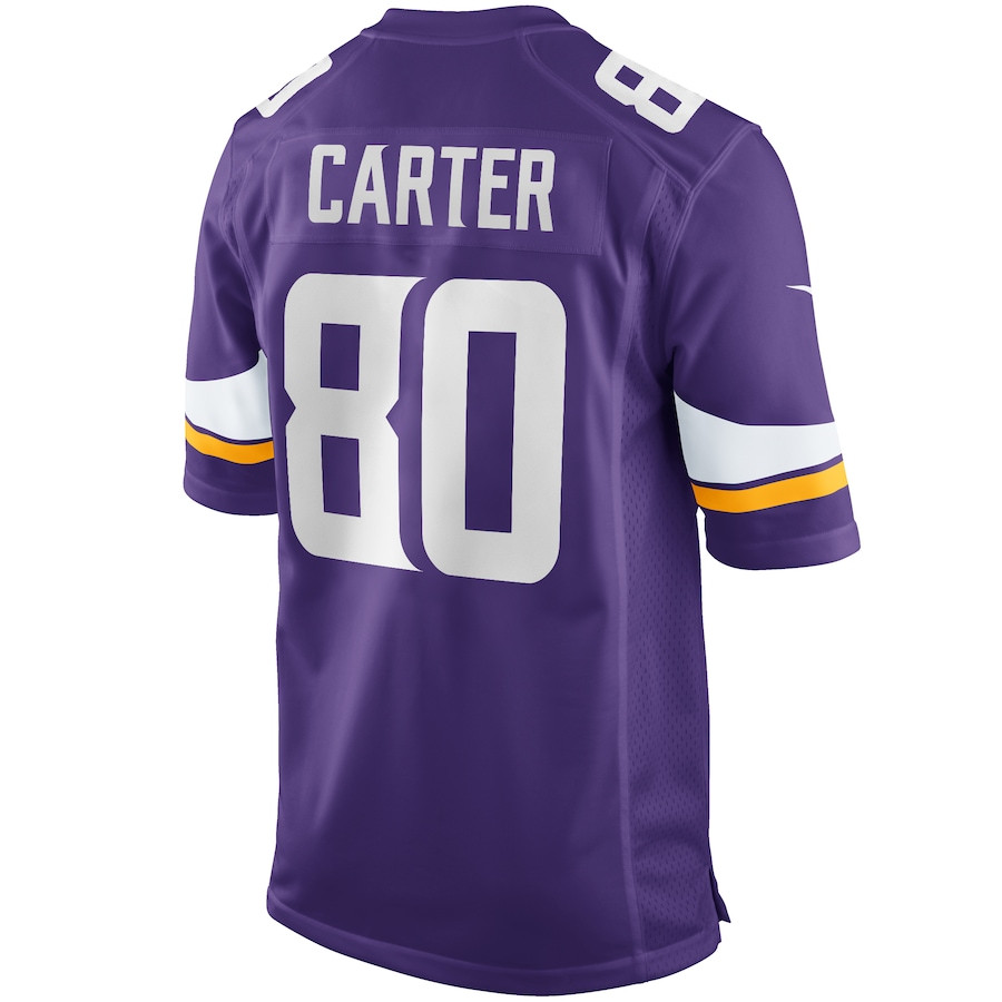 Cris Carter 80 Minnesota Vikings Game Retired Purple NFL Jersey Men's
