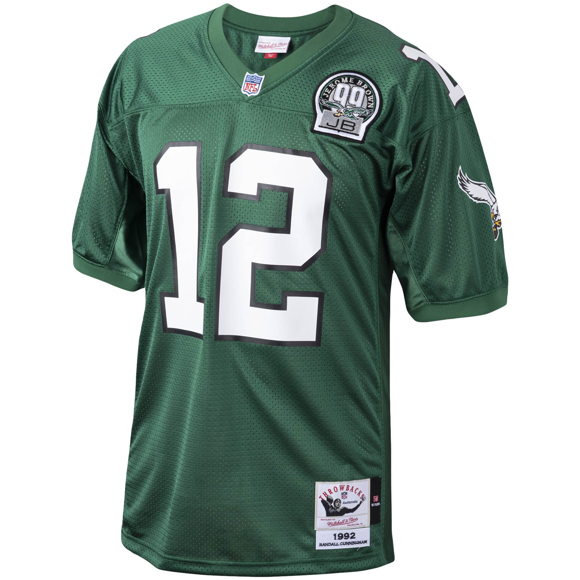 Philadelphia Eagles 1992 Randall Cunningham Mitchell Ness Green Throwback Retired Player NFL Jersey Men's
