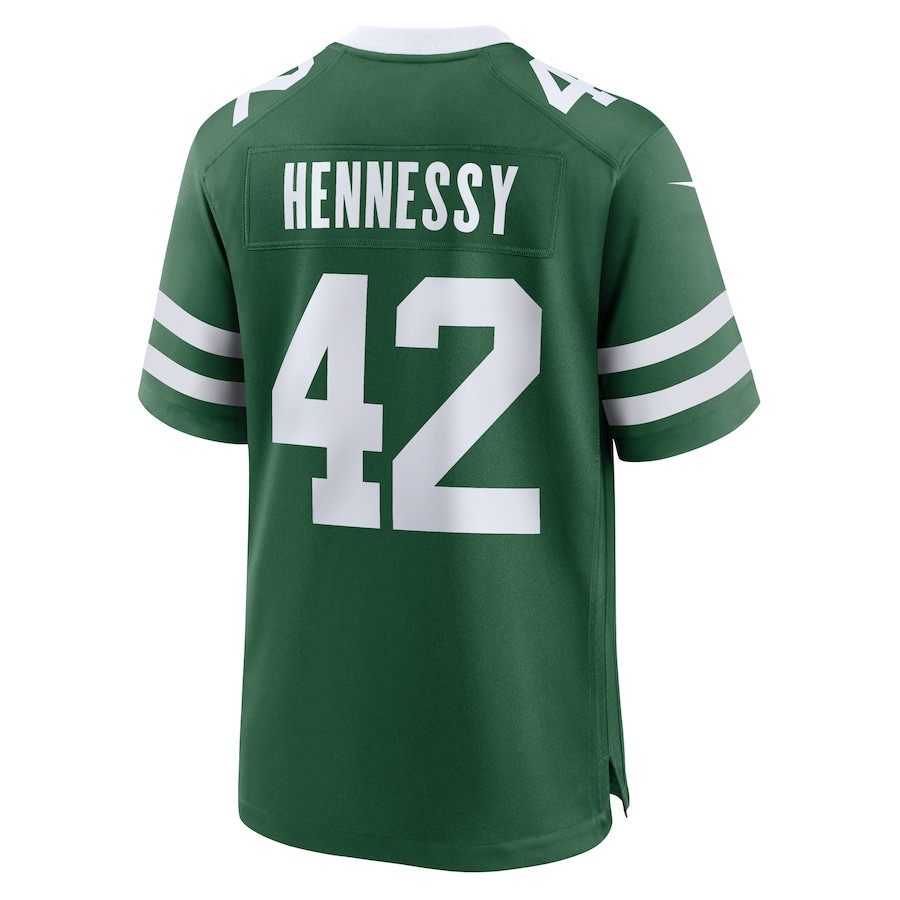 Thomas Hennessy 42 New York Jets Team Game Legacy Green NFL Jersey Men's