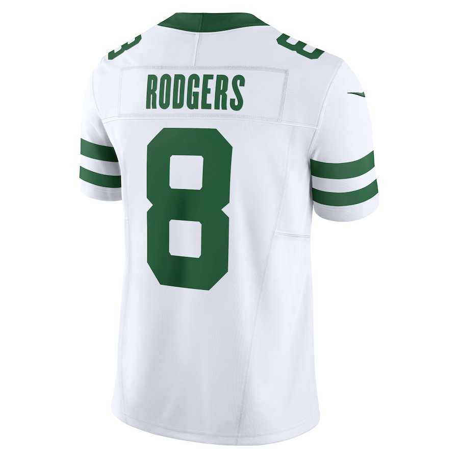 Aaron Rodgers 8 New York Jets Vapor F.U.S.E. Limited Legacy White NFL Jersey Men's