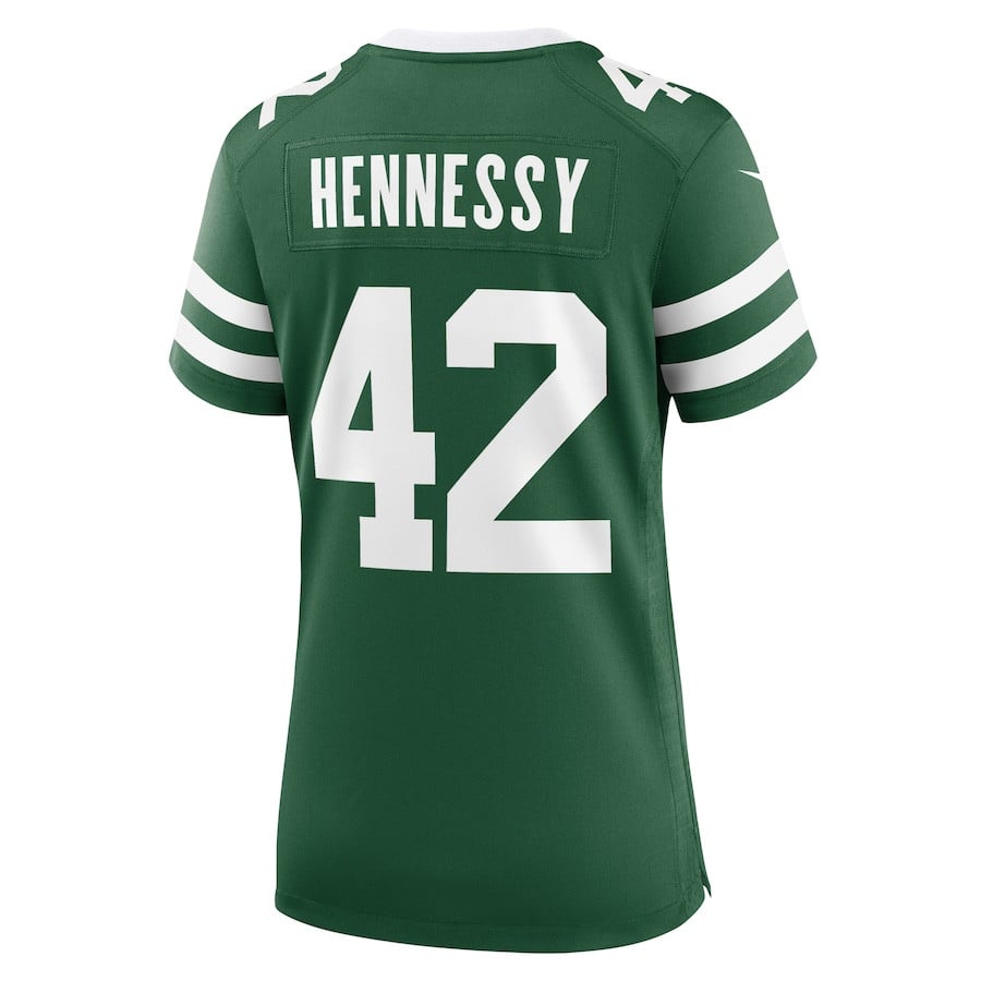 Thomas Hennessy 42 New York Jets Team Game Legacy Green NFL Jersey Women's