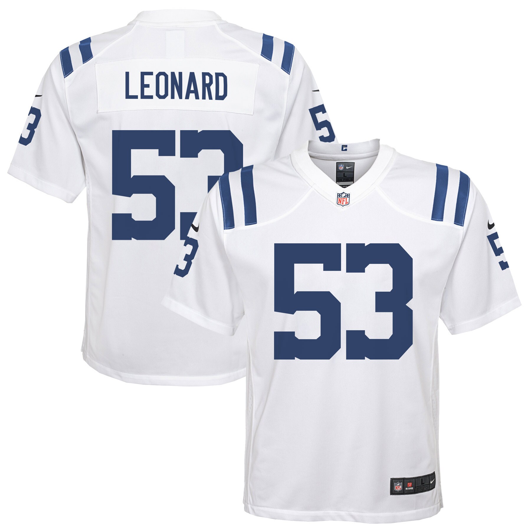 Indianapolis Colts Shaquille Leonard White Game NFL Jersey Youth