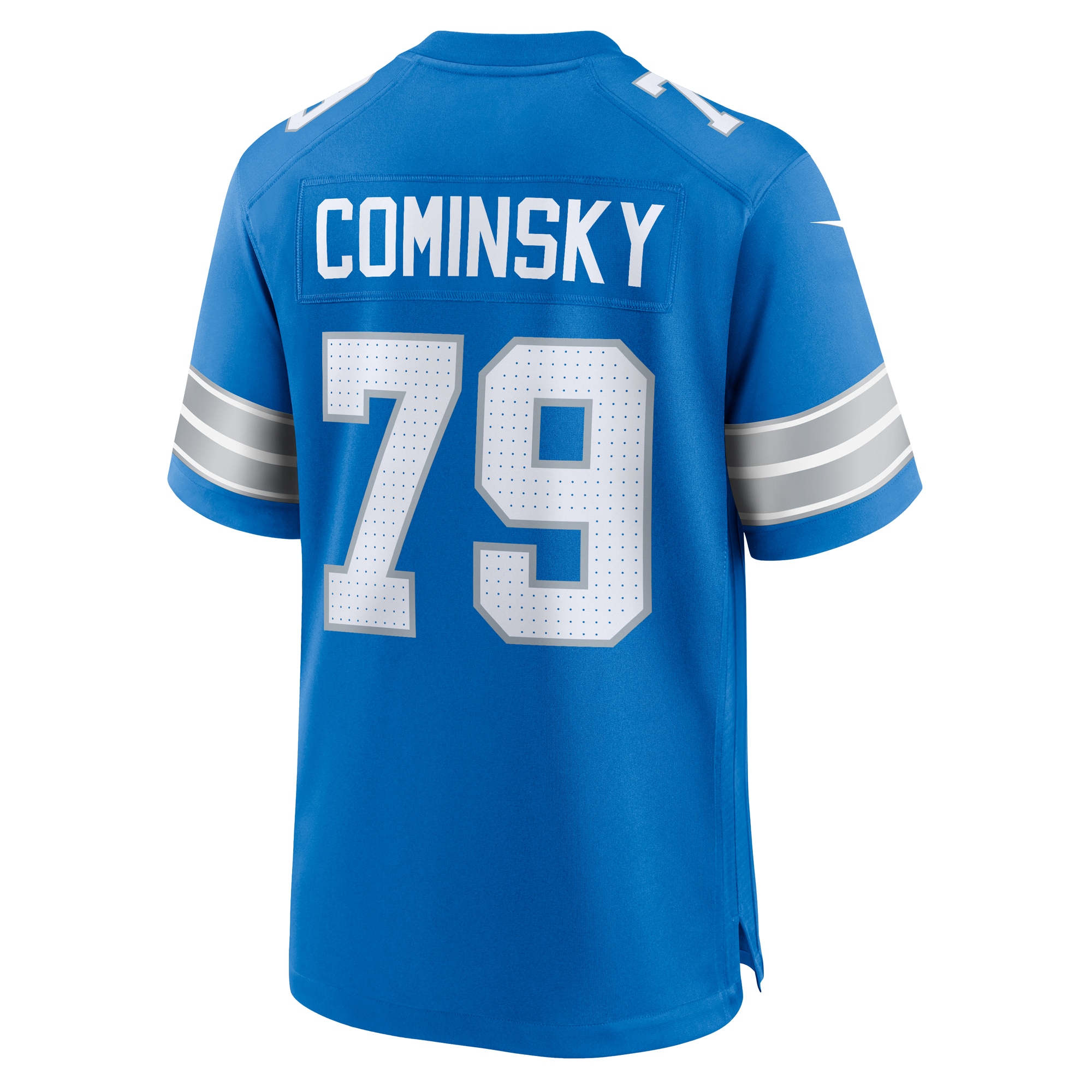 Detroit Lions John Cominsky Blue Team Game NFL Jersey Men's