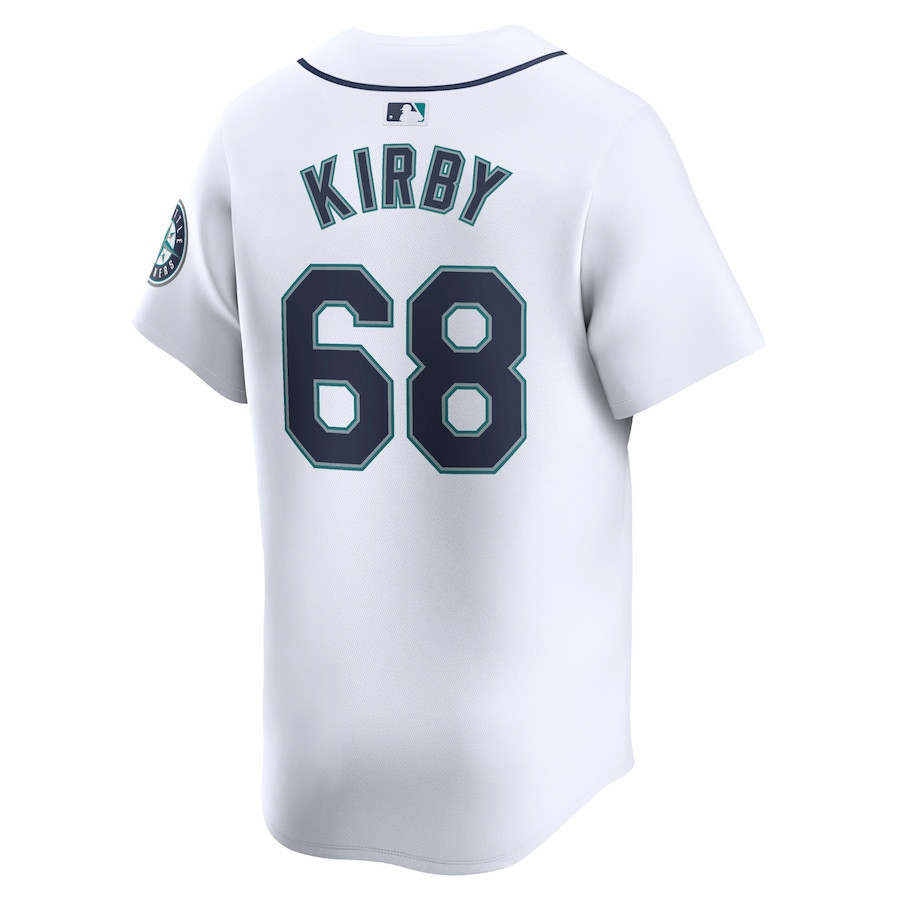 George Kirby 68 Seattle Mariners Home Limited Player White MLB Jersey Men's