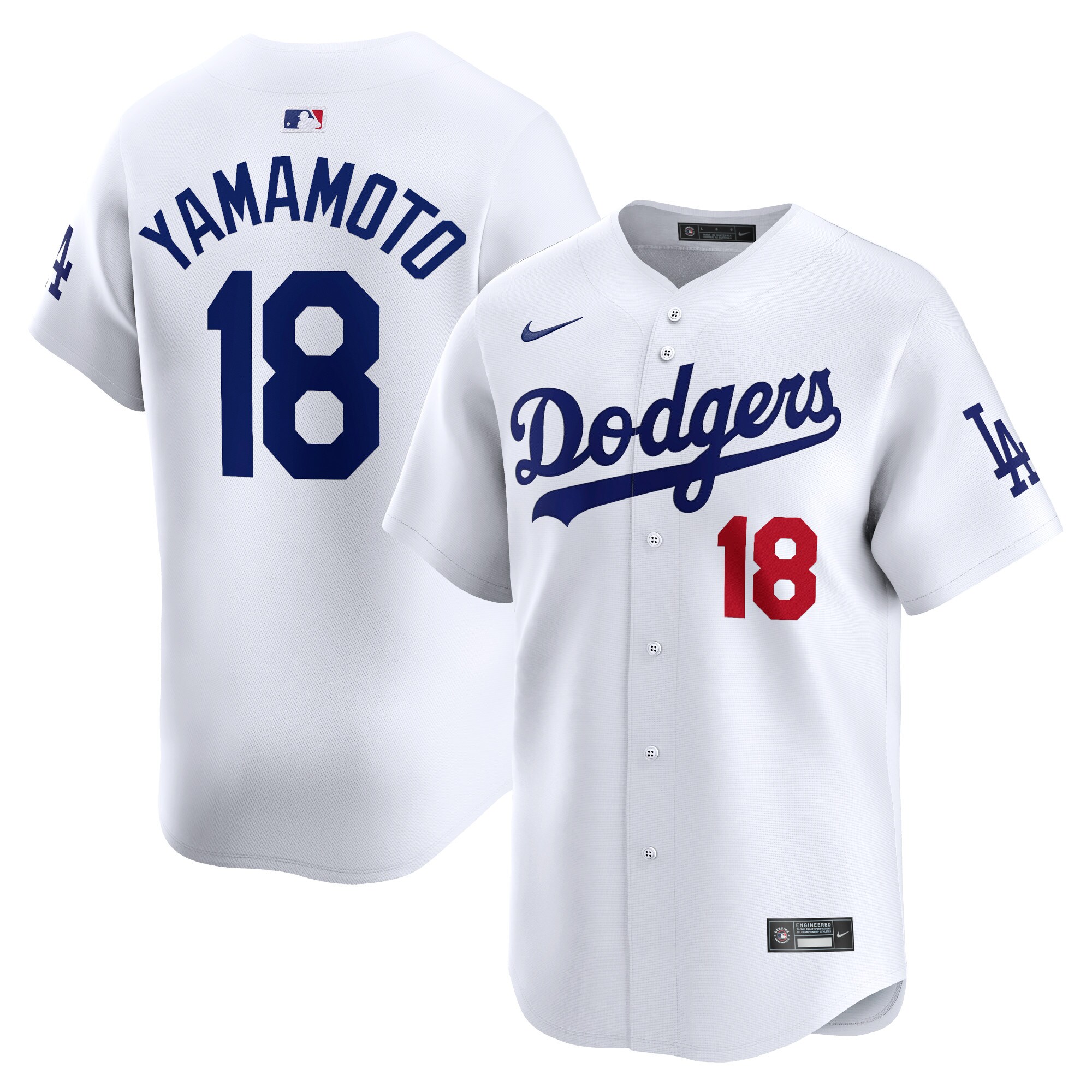 Los Angeles Dodgers Yoshinobu Yamamoto White Home Limited Player MLB Jersey Men's