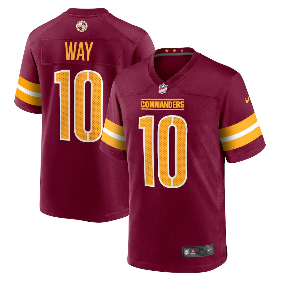 Tress Way 10 Washington Commanders Game Burgundy NFL Jersey Men's