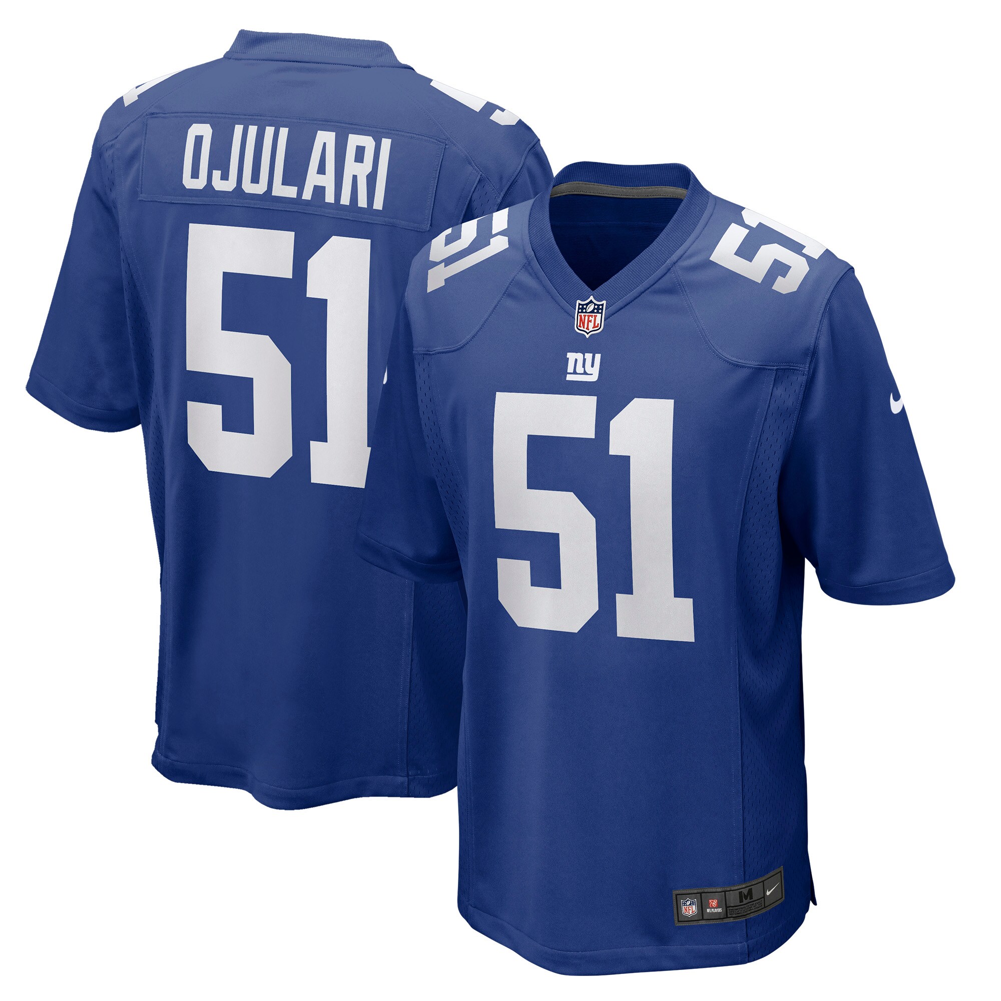 New York Giants Azeez Ojulari Royal Game Player NFL Jersey Men's