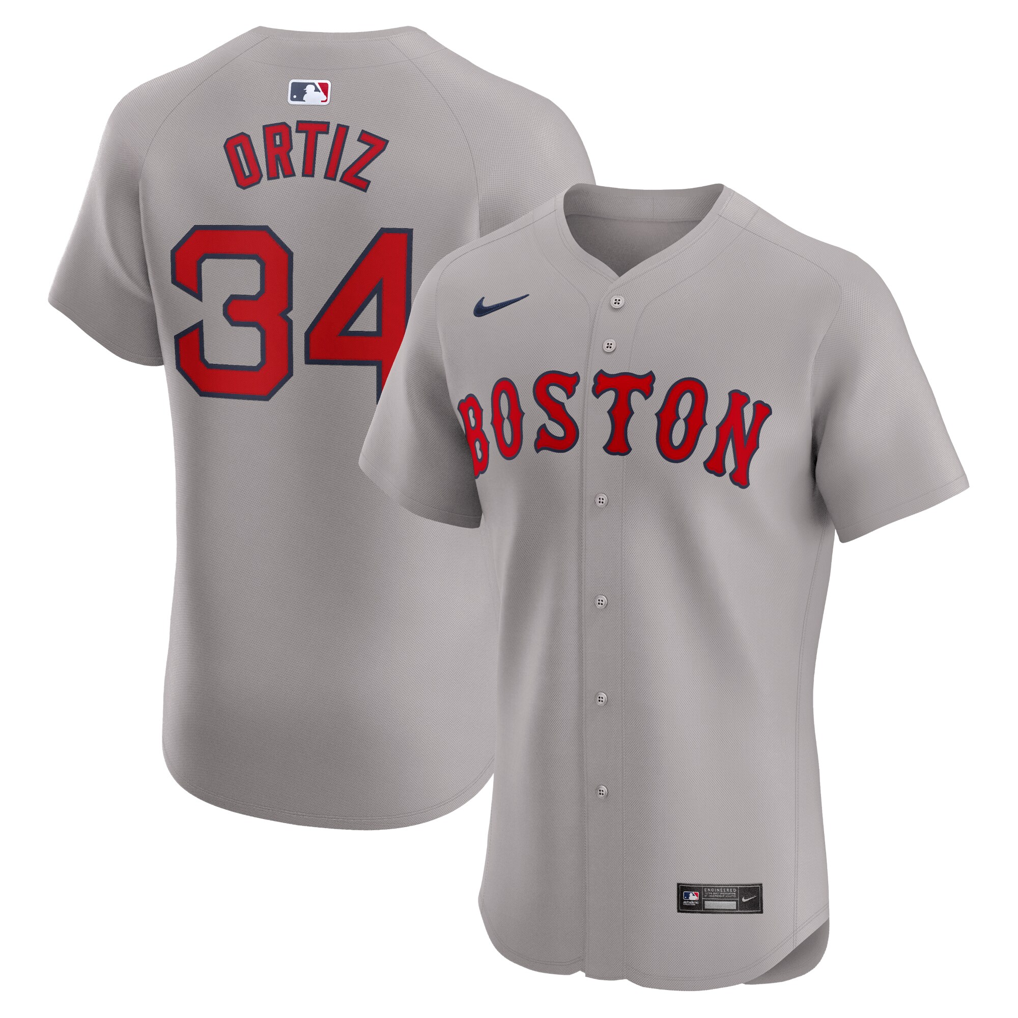 Boston Red Sox David Ortiz Gray Road Elite Player MLB Jersey Men's