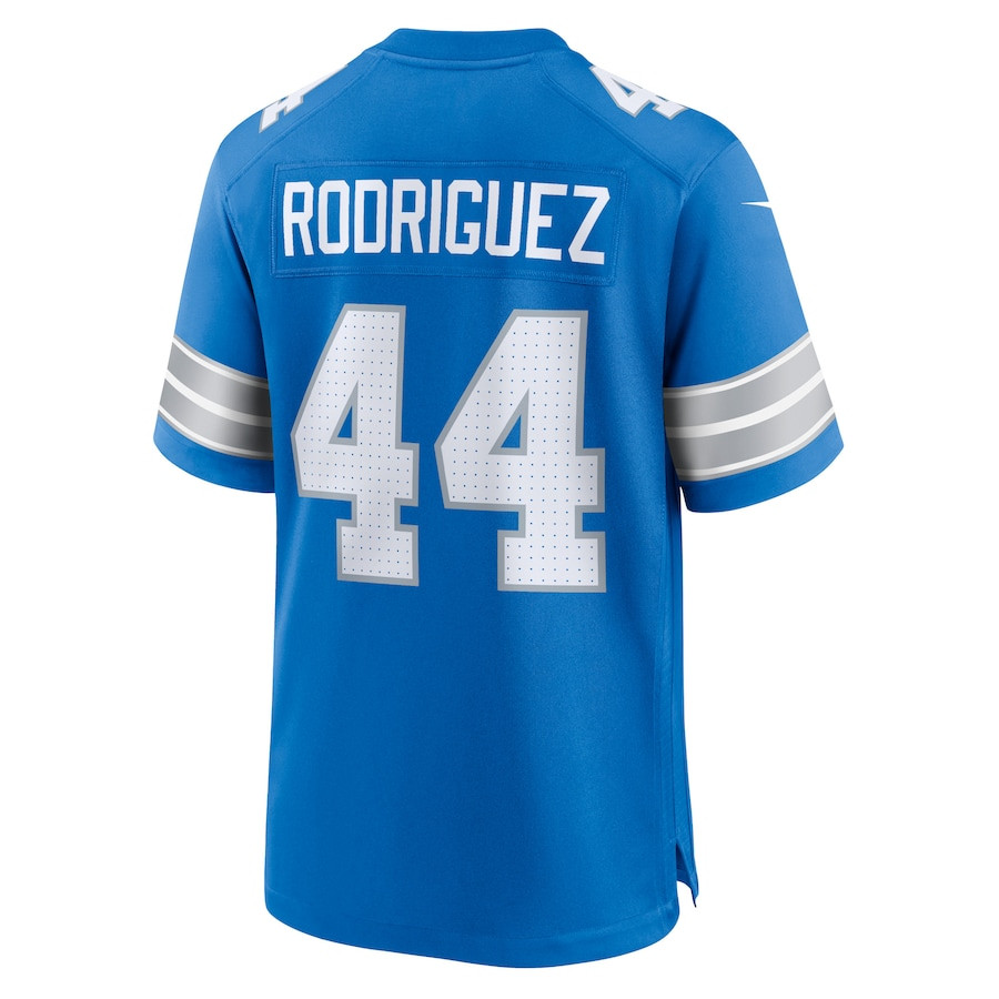 Malcolm Rodriguez 44 Detroit Lions Game Blue, Men NFL Jersey Men's