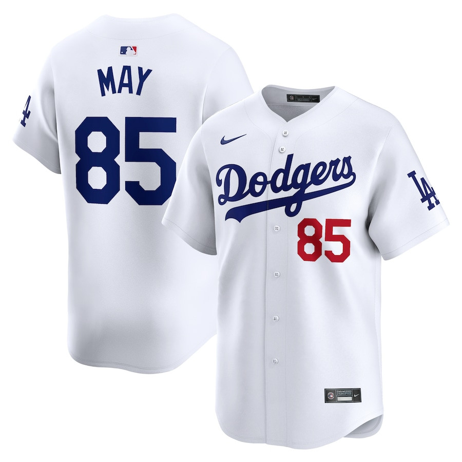 Dustin May 85 Los Angeles Dodgers Home Limited Player White MLB Jersey Men's