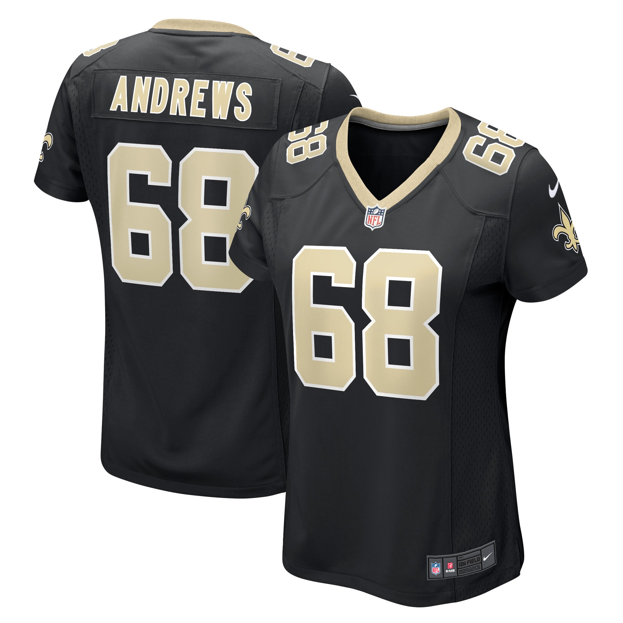 New Orleans Saints Josh Andrews Black Game Player NFL Jersey Women's