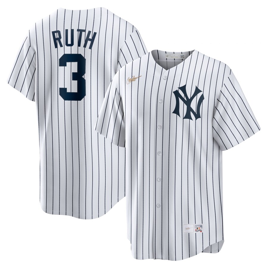 Babe Ruth New York Yankees Home Cooperstown Collection Player Jersey White