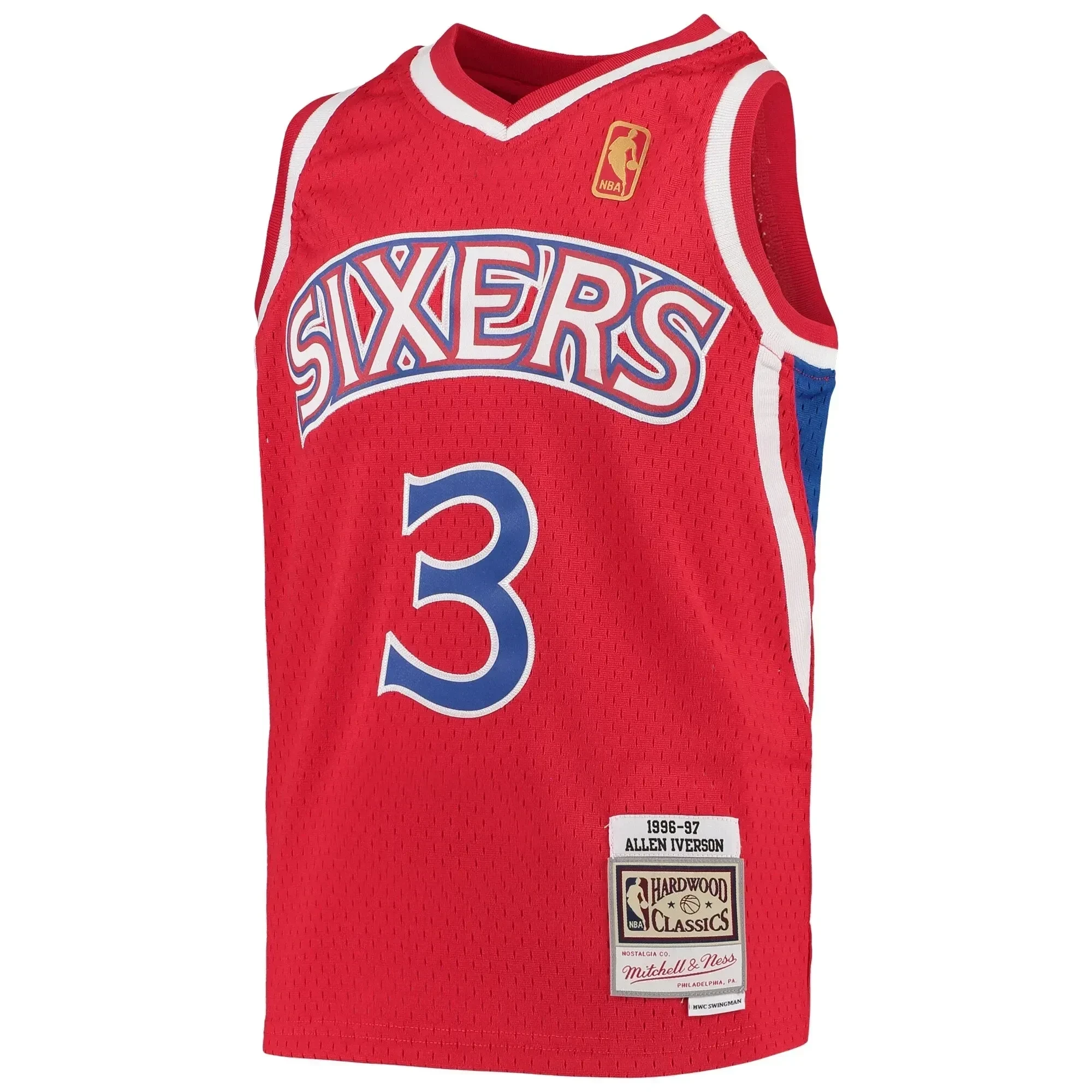 Allen Iverson Philadelphia 76ers Mitchell&Nes 1996-97 Hardwood Classics Swingman Throwback Red NBA Jersey Youth