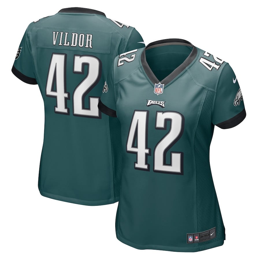 Kindle Vildor 42 Philadelphia Eagles Game Midnight Green NFL Jersey Women's