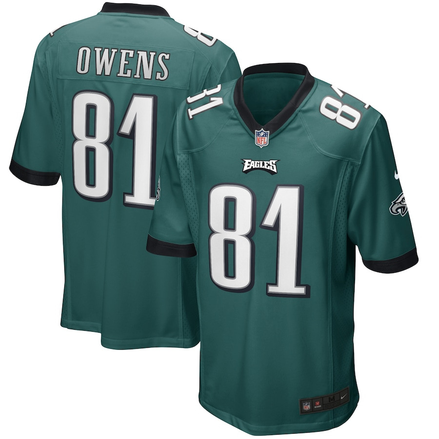 Terrell Owens 81 Philadelphia Eagles Game Retired Midnight Green NFL Jersey Men's