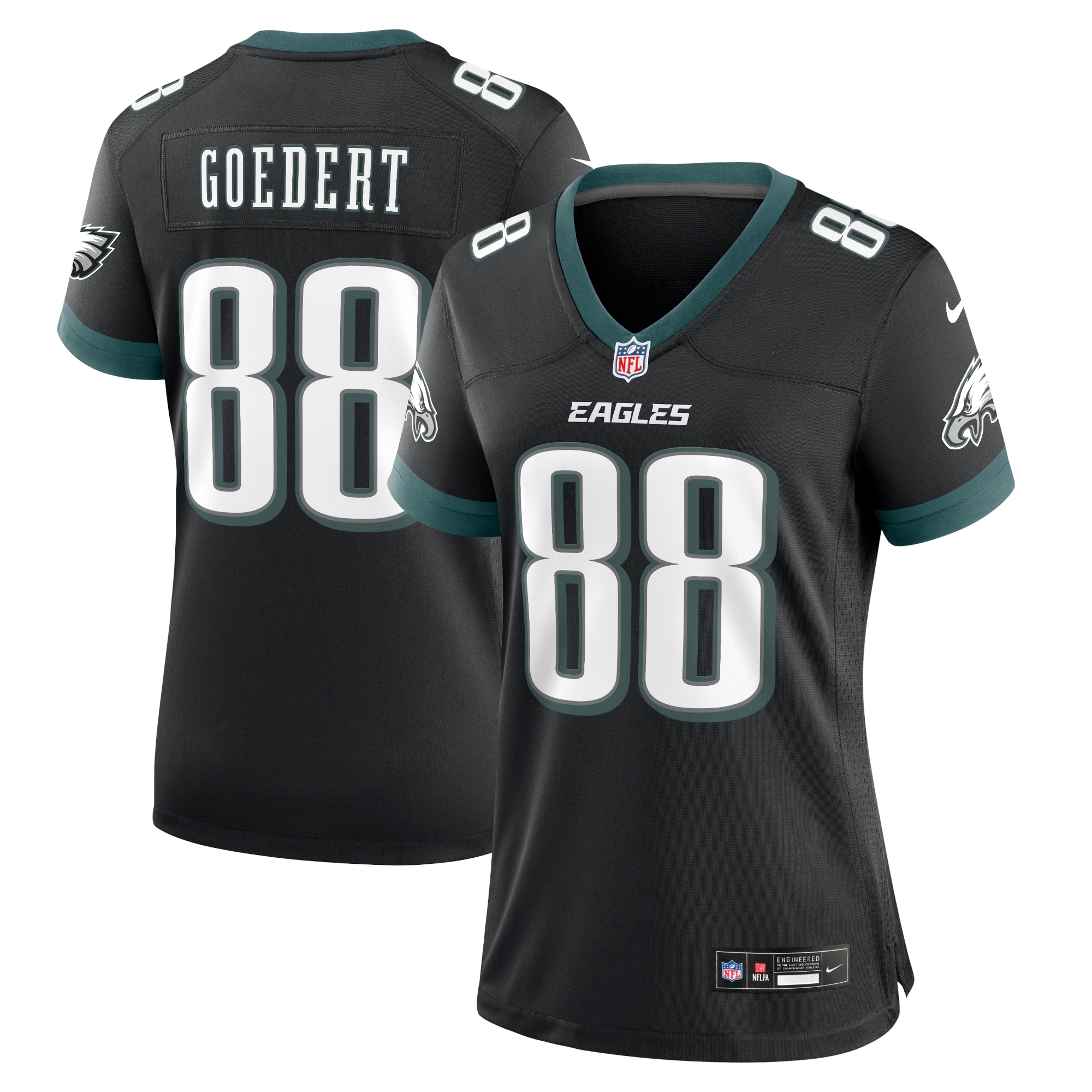 Philadelphia Eagles Dallas Goedert Black Alternate Game NFL Jersey Women's