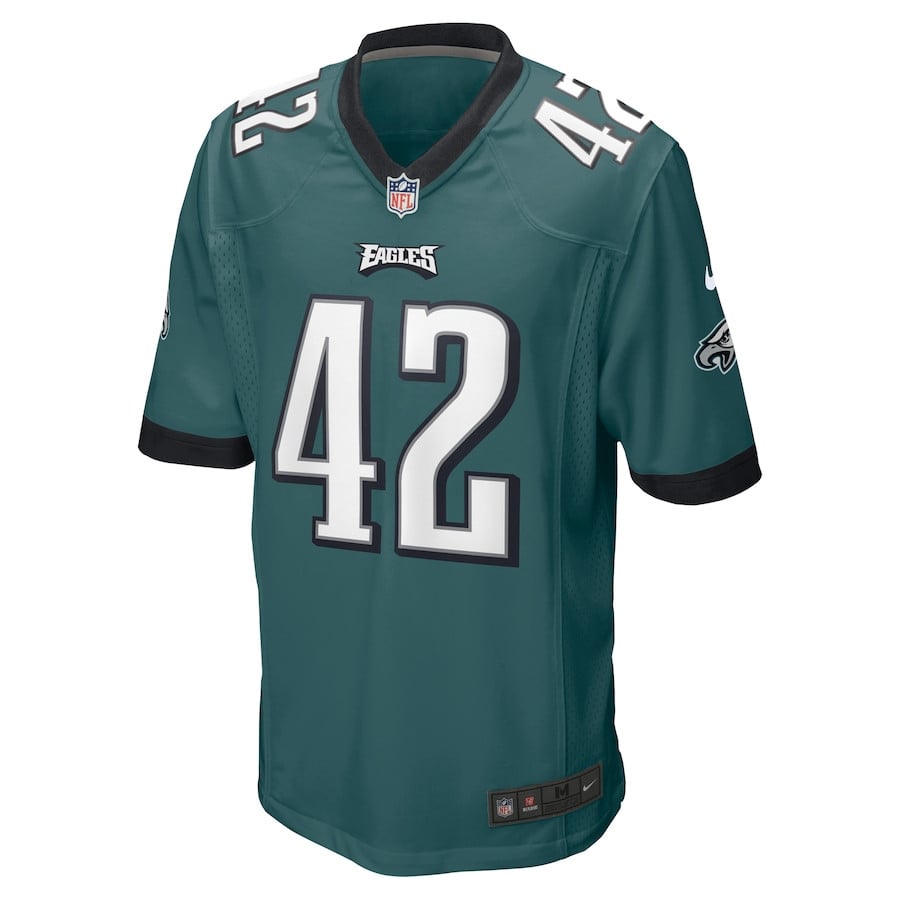Kindle Vildor 42 Philadelphia Eagles Game Midnight Green NFL Jersey Men's