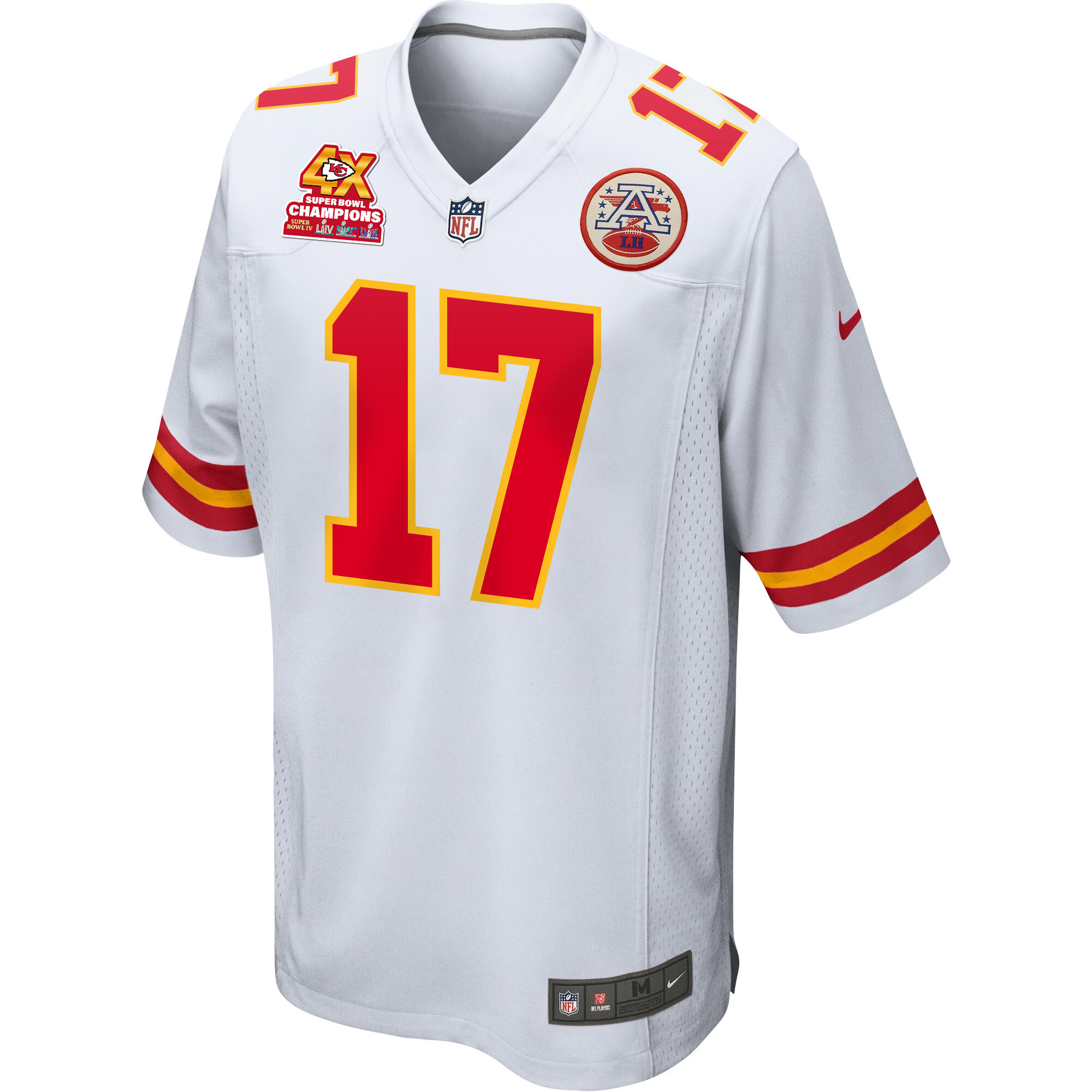 Richie James 17 Kansas City Chiefs Super Bowl LVIII Champions 4X Game White NFL Jersey Men's