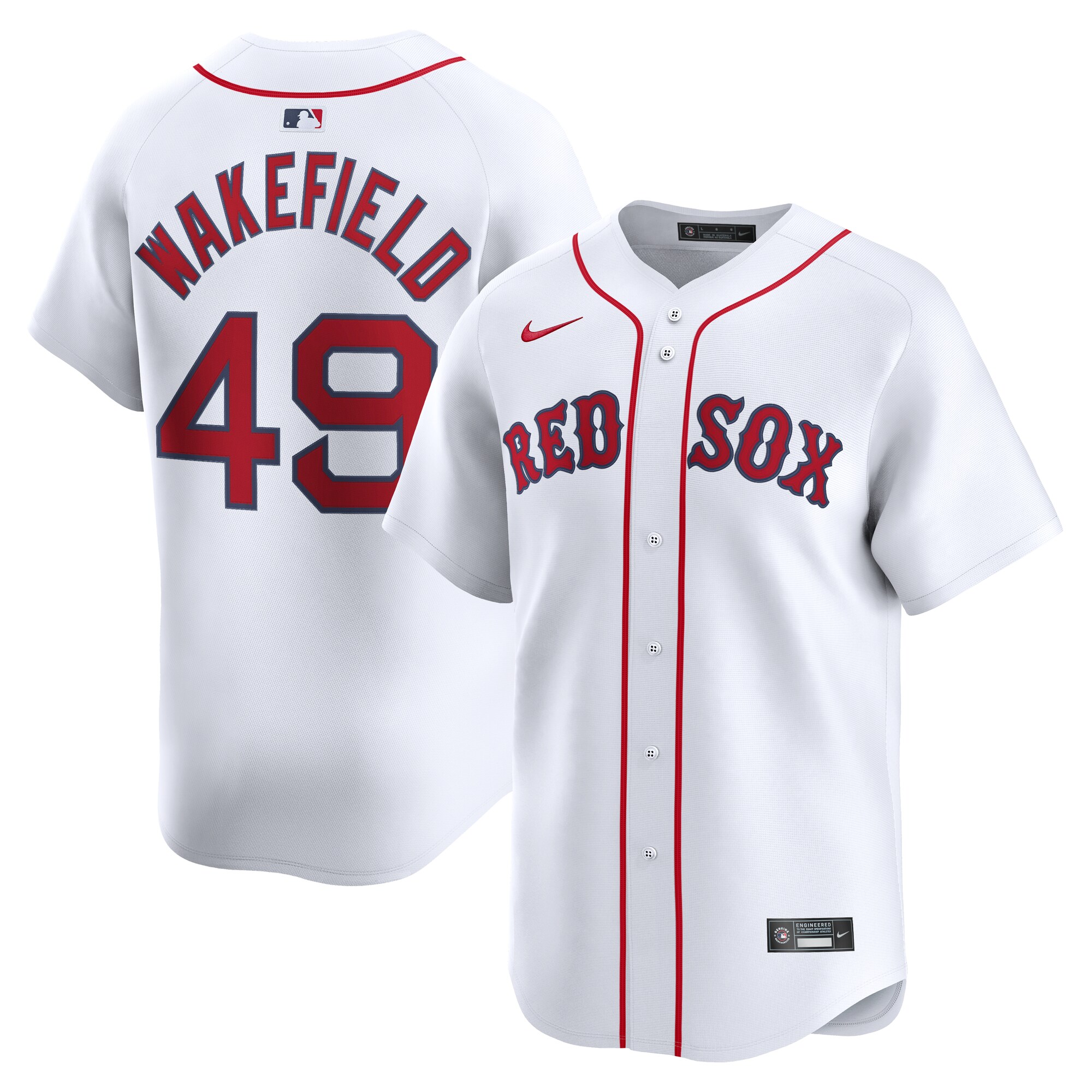 Boston Red Sox Tim Wakefield White Home Limited Player MLB Jersey Men's
