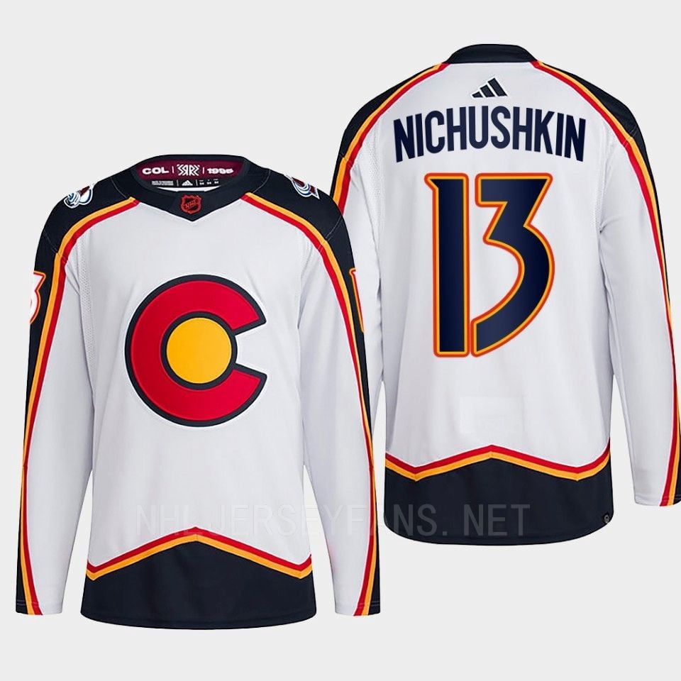 Valeri Nichushkin 13 Reverse Retro 2.0 2022 Colorado Avalanche White Primegreen NHL Jersey Men's