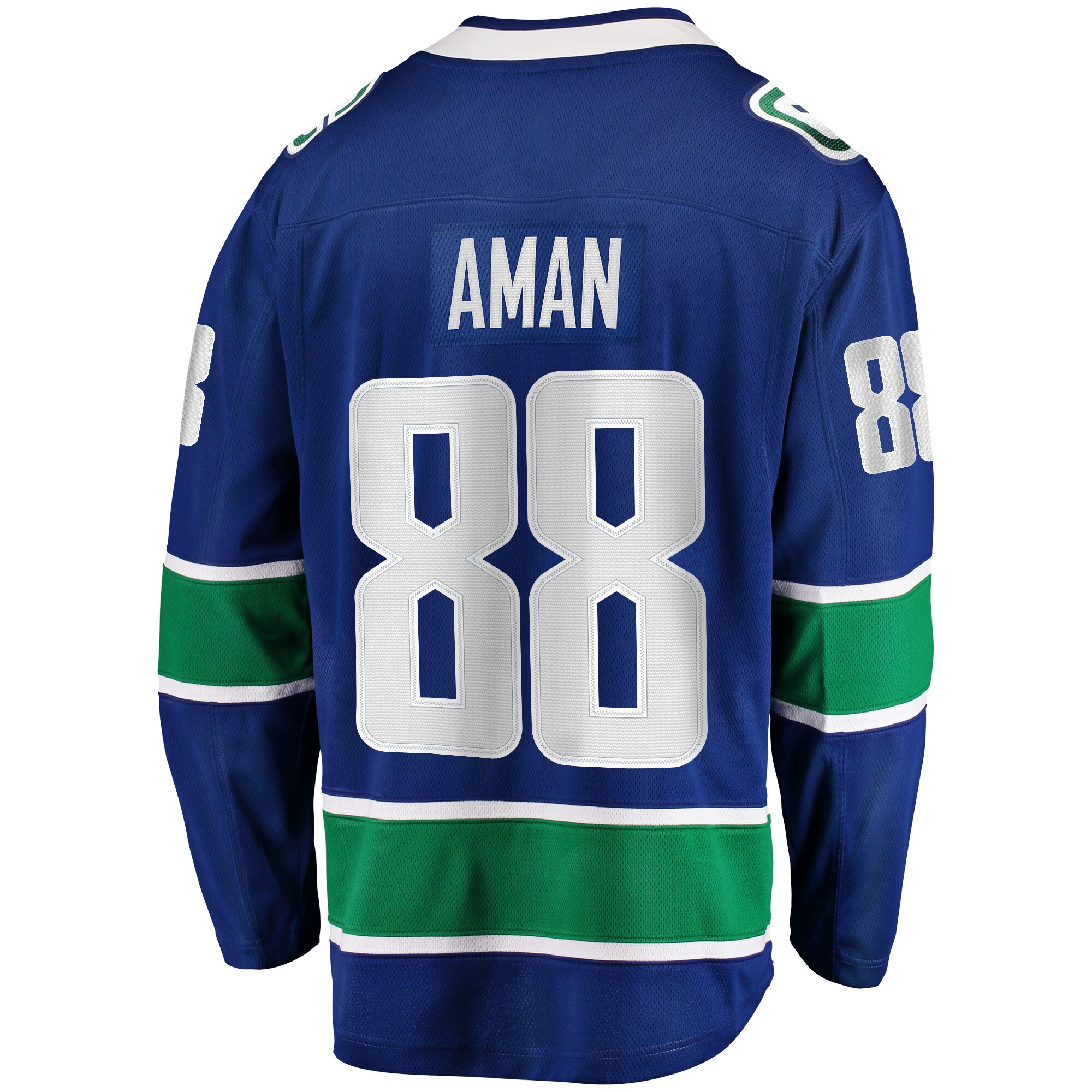 Vancouver Canucks Nils Aman Blue Home Premier Breakaway Player NHL Jersey Men's