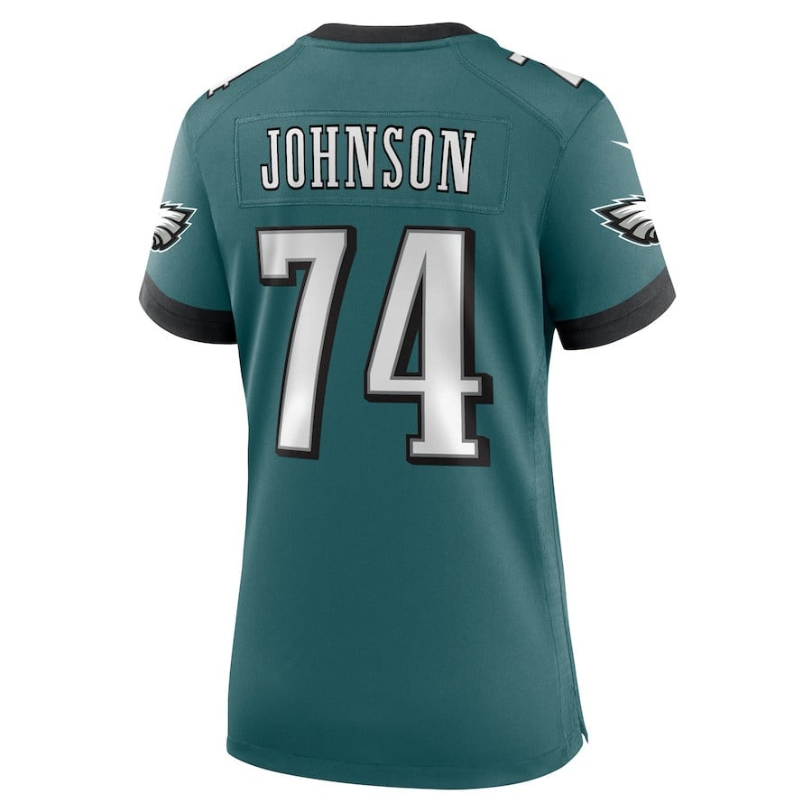 Fred Johnson #74 Philadelphia Eagles Super Bowl LIX Midnight Green NFL Jersey Women's