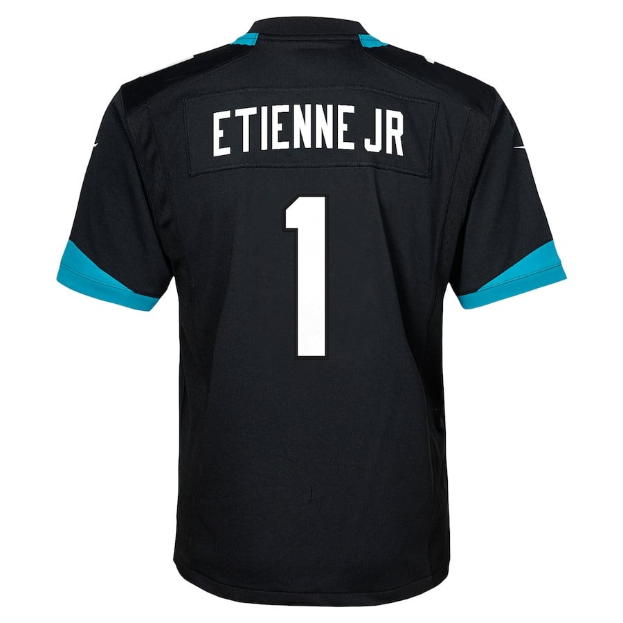 Travis Etienne 1 Jacksonville Jaguars Alternate Player Game Black NFL Jersey Youth
