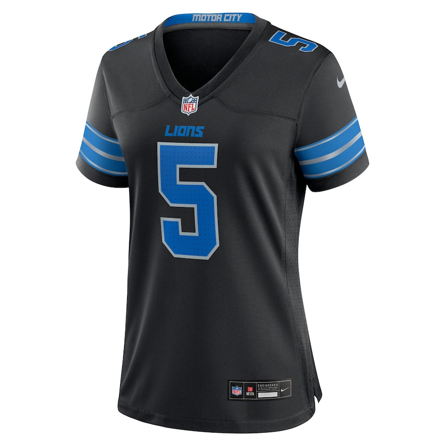 David Montgomery 5 Detroit Lions 2nd Alternate Game Black NFL Jersey Women's
