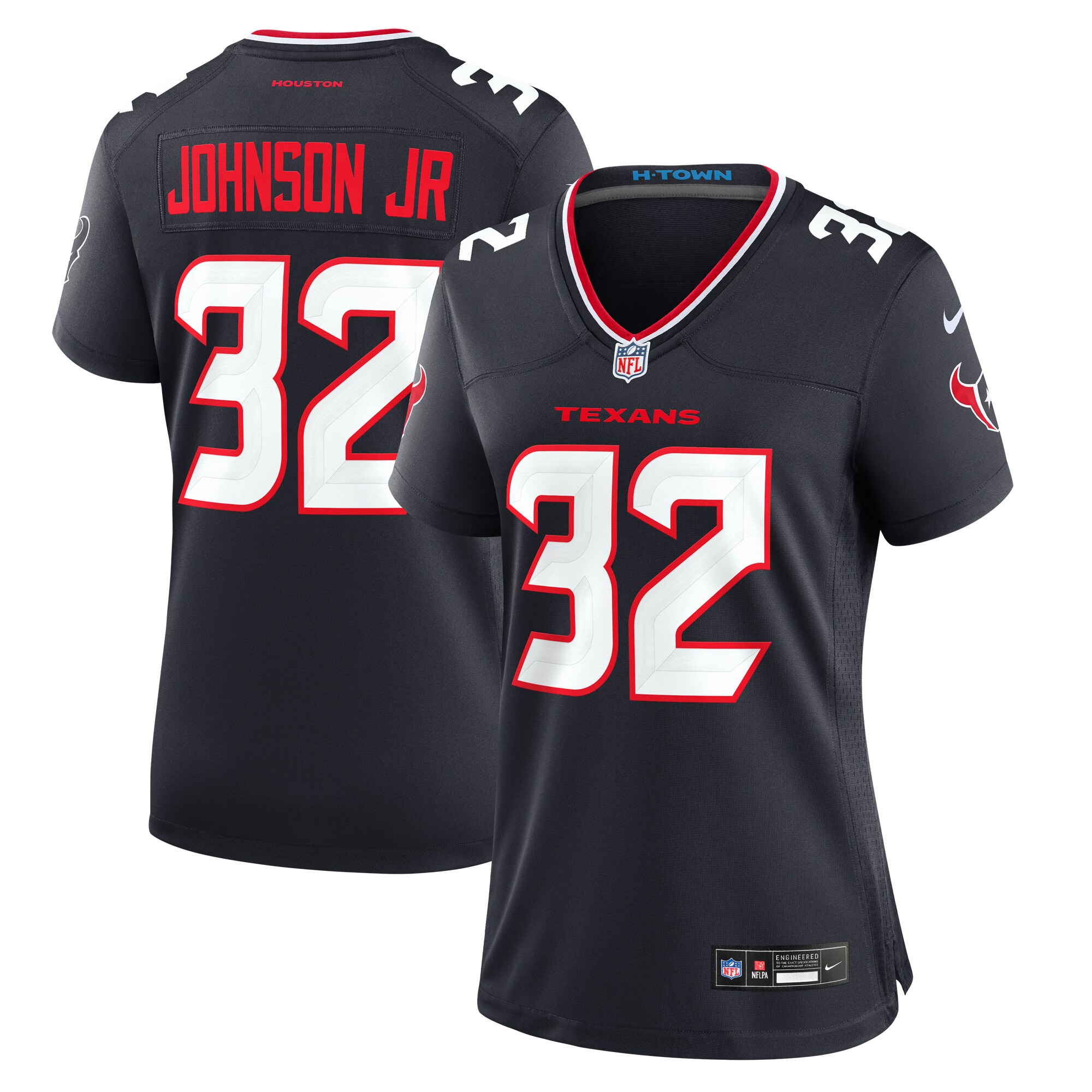 Houston Texans Lonnie Johnson Jr. Navy Team Game NFL Jersey Women's