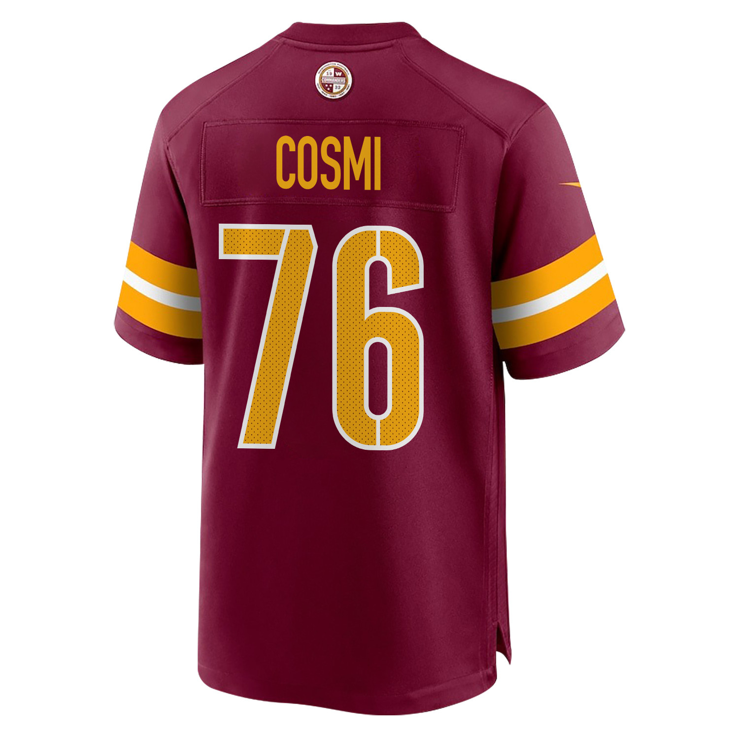 Sam Cosmi 76 Washington Commanders Super Bowl LIX Champions Patch New Orleans A Symphony of Sport' EMBROIDERED Game Burgundy NFL Jersey Men's