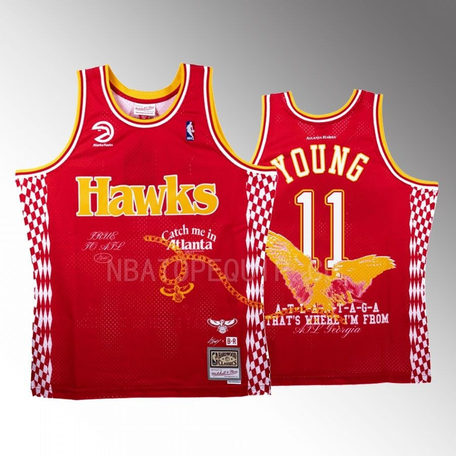 Atlanta Hawks x Lil Baby BR Remix Trae Young 11 Red Limited Edition NBA Jersey Men's