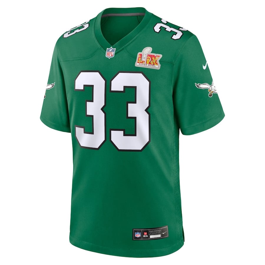 Cooper DeJean 33 Philadelphia Eagles Super Bowl LIX 2nd Alternate Game Kelly Green NFL Jersey Men's
