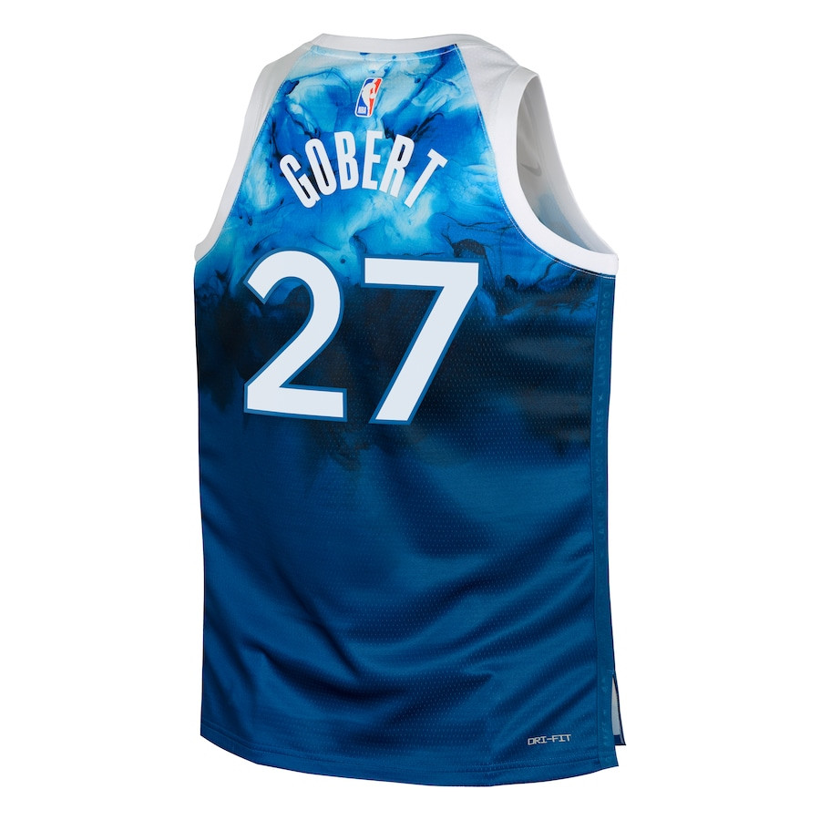 Rudy Gobert 27 Minnesota Timberwolves 2023/24 City Edition Swingma Blue NBA Jersey Youth