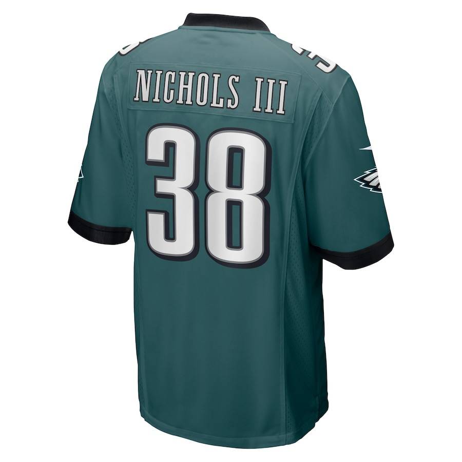 Lew Nichols III 38 Philadelphia Eagles Game Midnight Green NFL Jersey Men's