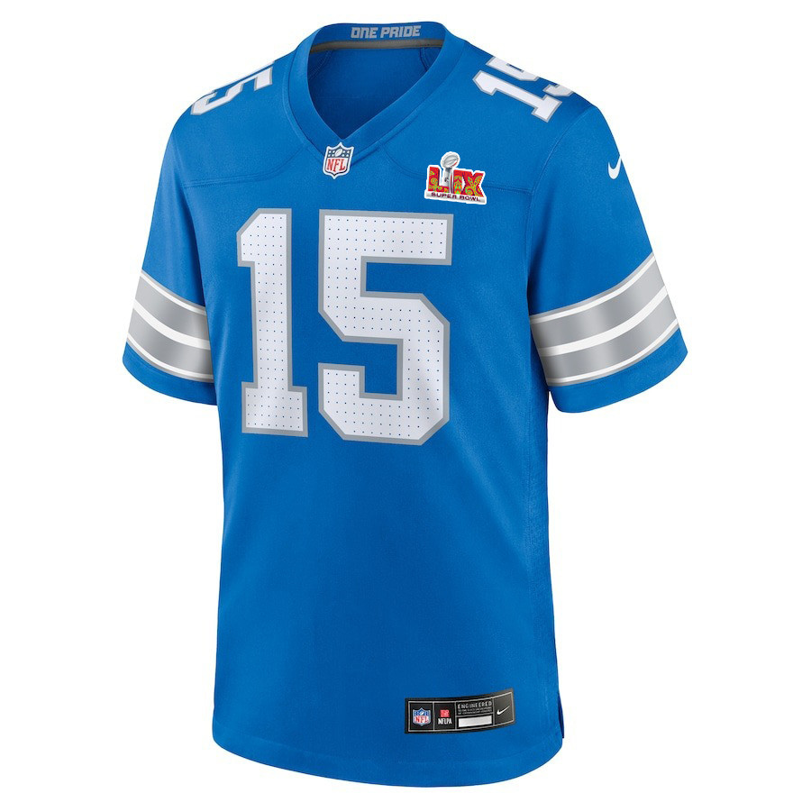 Ennis Rakestraw Jr. #15 Detroit Lions Super Bowl LIX Blue NFL Jersey Men's