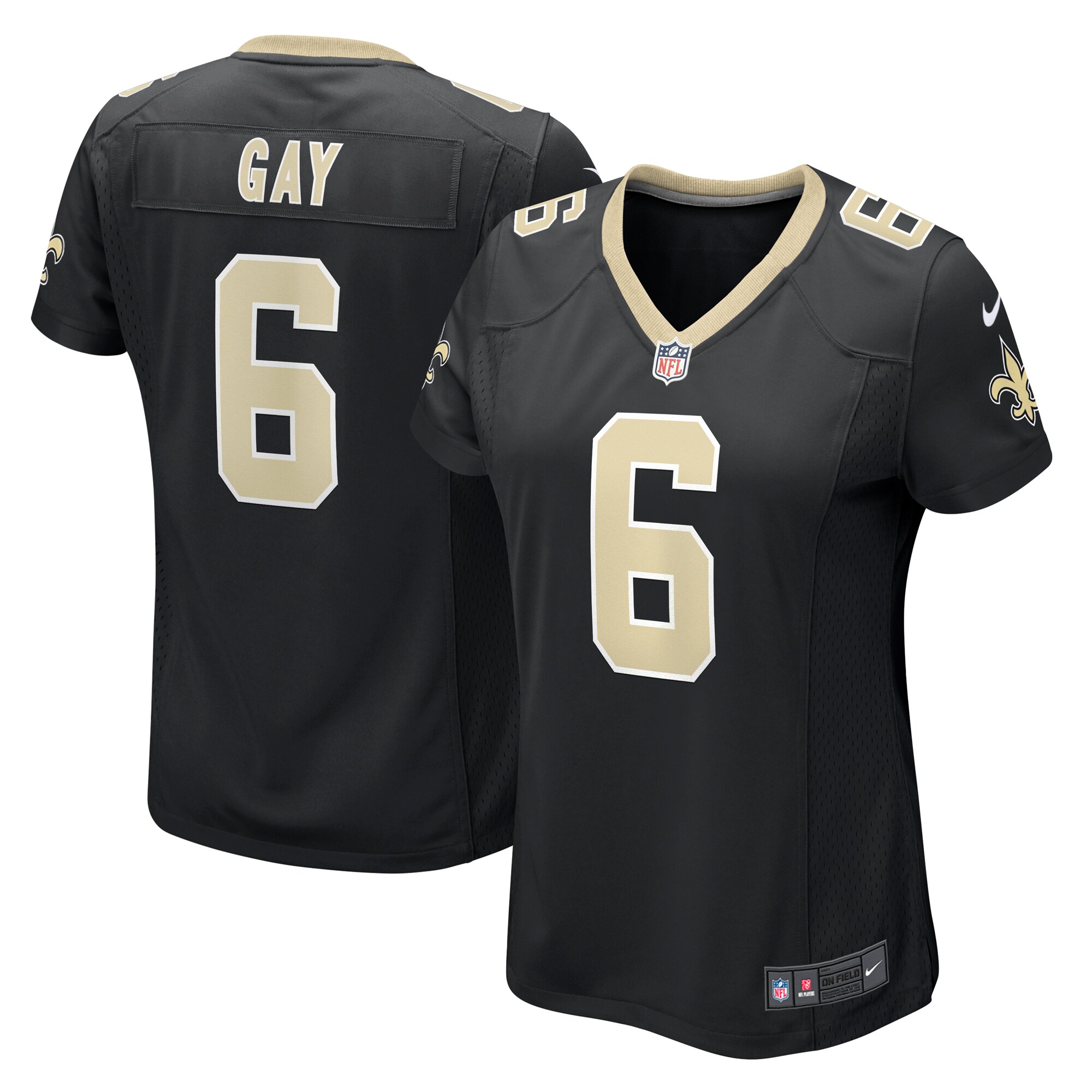 New Orleans Saints Willie Gay Black Game NFL Jersey Women's